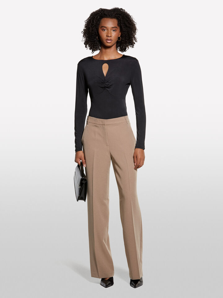 Brown palazzo trousers - women's palazzo trousers - Brown | Sisley image number 1